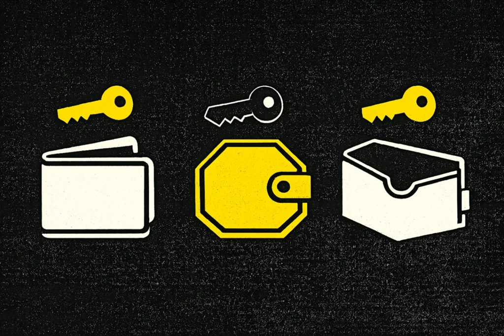 Trois familles de wallet crypto pour casino en ligne : hot wallet mobile, hardware wallet, extension navigateur